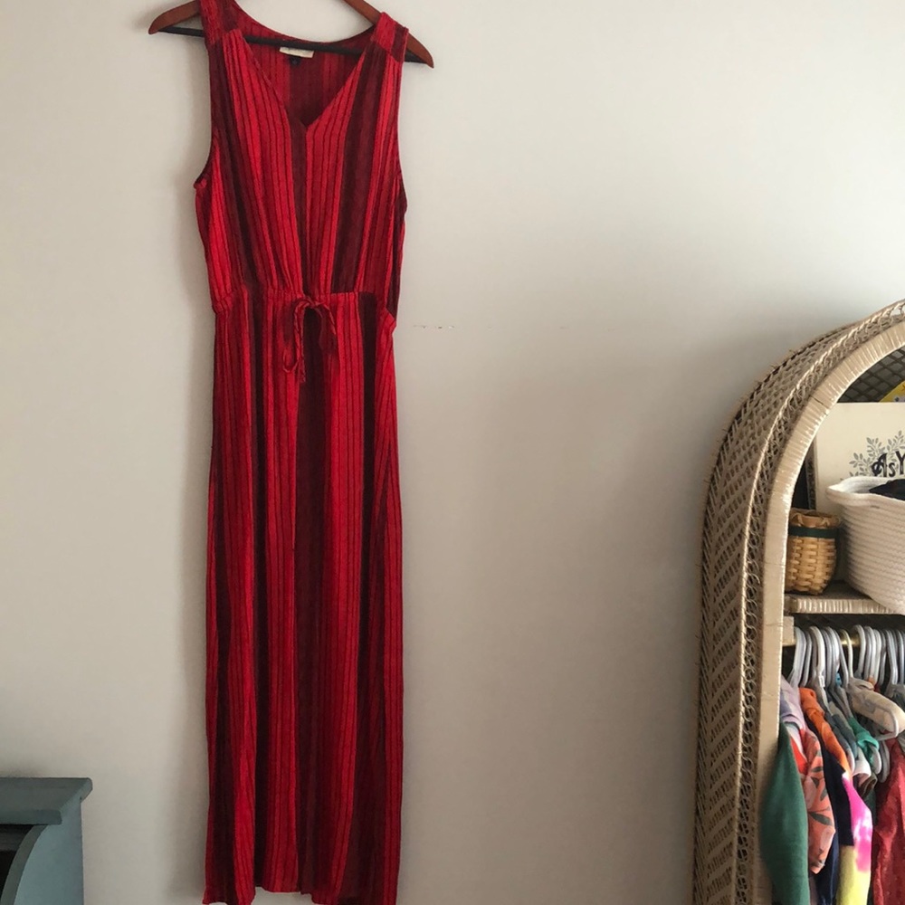 Red Striped Maxi Dress
